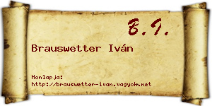 Brauswetter Iván névjegykártya